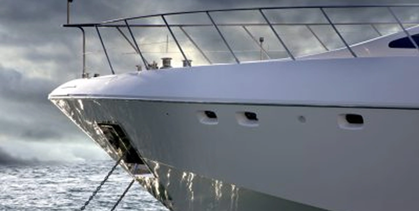 Superyacht at anchor illustrating the importance of early anchor drag detection and reaction time